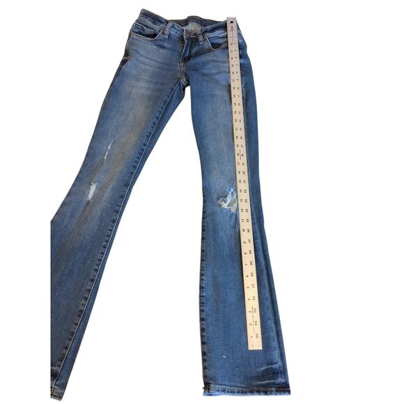 Arizona Distressed Midrise Bootcut Stretch Jeans 0 Women's - Picture 3 of 8